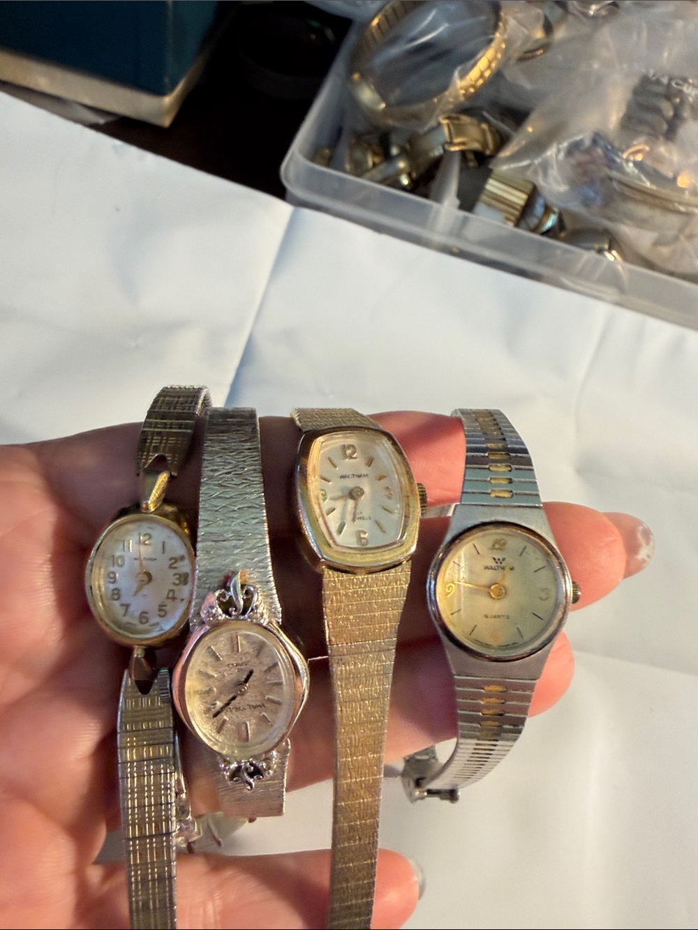 Waltham Vintage Women's Gold & Silver Bracelet Watches - Set of 4